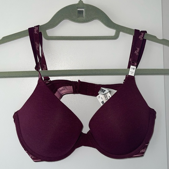 PINK Victoria’s Secret NWT NEW logo wear everywhere push-up bra 34C - Picture 2 of 15